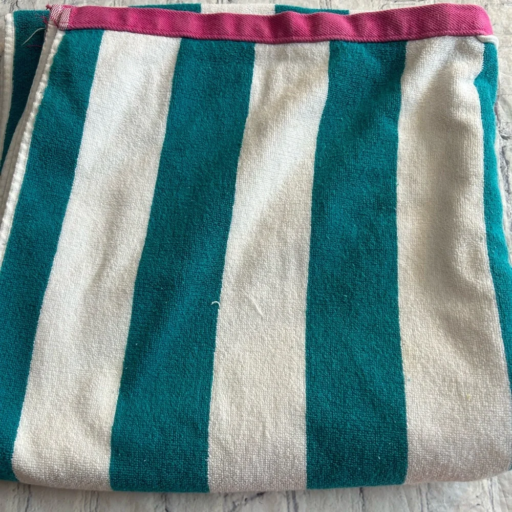 UGG STRIPED BEACH TOWEL 100% COTTON IN TURQUOISE/PINK/WHITE VARIANT